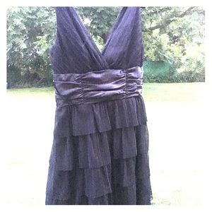Black ruffle vintage dress
